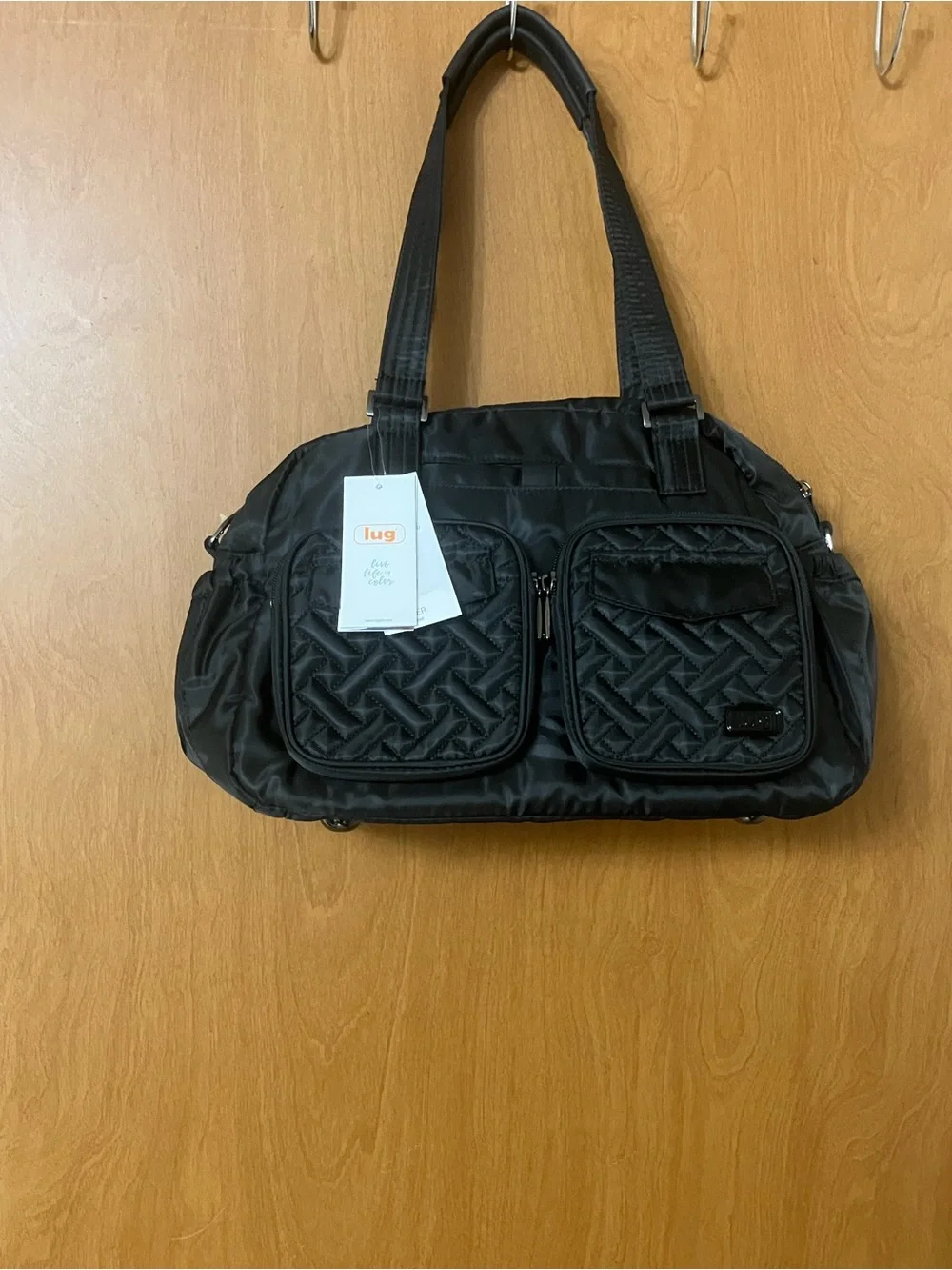 Lug Jumper Women's Midnight Black RFID Crossbody Carry All Tote New With Tags